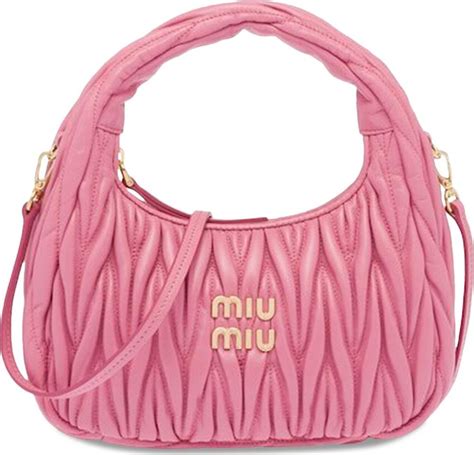 miu miu hobo pink|Begonia Pink Wander Matelassé Nappa Leather Hobo .